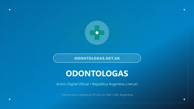 Identidad visual y presentación comercial del nombre de dominio odontologas.net.ar en venta